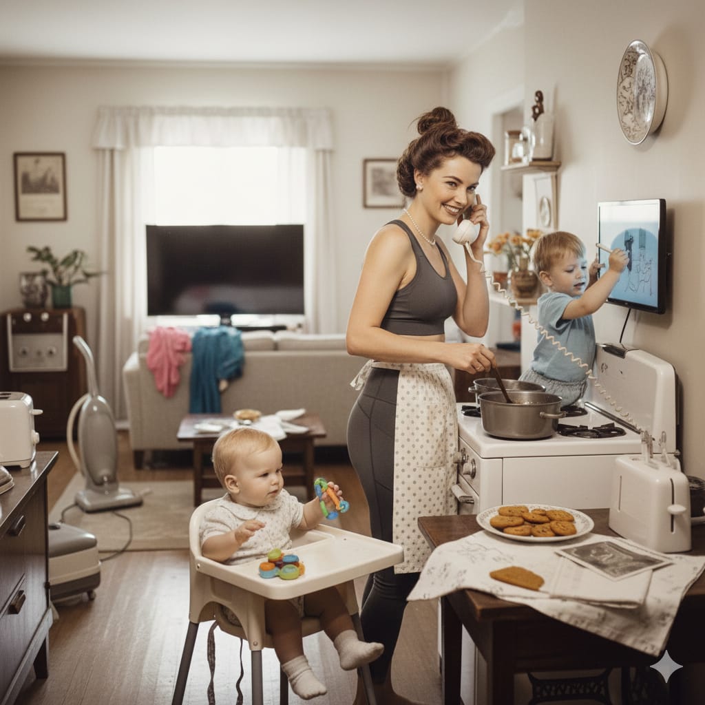 Assistente familiare che organizza la casa